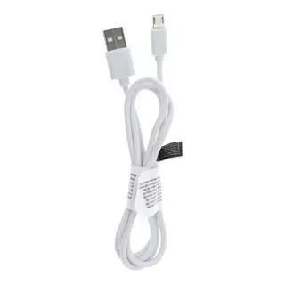 Kábel: Micro USB fehér adatkábel 1m (8mm hosszúságú csatlakozóval)