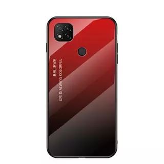 Telefontok Xiaomi Redmi 9C - piros / fekete üveg hátlaptok