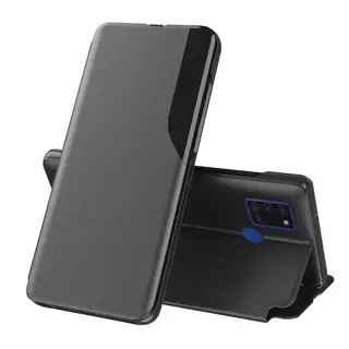 Telefontok Samsung Galaxy A21s - Eco View bőrhatású fekete mágneses könyvtok
