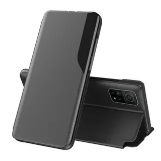 Telefontok Xiaomi Mi 10T / Mi 10T Pro - Eco View bőrhatású fekete mágneses könyvtok