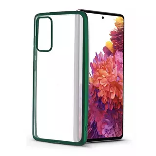 Telefontok Samsung Galaxy S20 FE - zöld keretes, áttetsző szilikon tok
