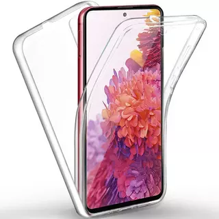 Telefontok Samsung Galaxy A12 - átlátszó szilikon előlap + plexi hátlapi tok 360°