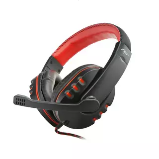 Headset: ART Nemezis - fekete/piros fejhallgató mikrofonnal (vezetékes: 2xJack)