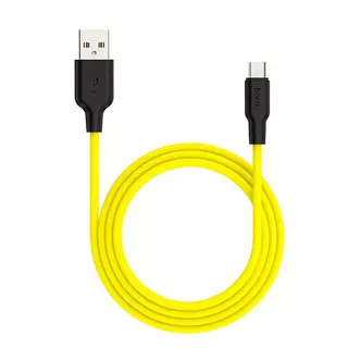 Kábel: HOCO Plus X21 - USB / MicroUSB sárga adatkábel 1m, 2,4A