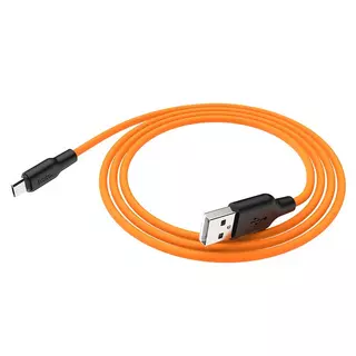 Kábel: HOCO Plus X21 - USB / MicroUSB narancssárga adatkábel 1m, 2,4A