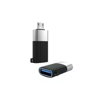 Adapter: XO NB149-G - USB / MicroUSB adapter fekete/ezüst