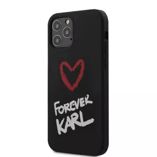 Telefontok iPhone 12 - Karl Lagerfeld Forever Karl Kemény Tok - Fekete