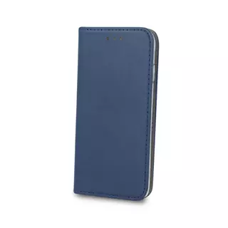 Telefontok Samsung Galaxy A12 - Smart Magnetic kék szilikon keretes mágneses könyvtok