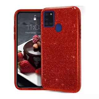 Telefontok Samsung Galaxy A21s - Piros Shiny tok