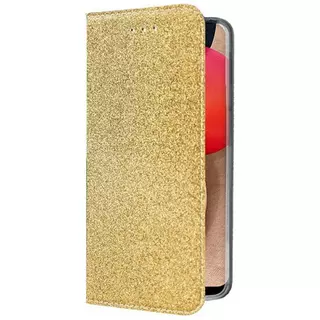 Telefontok Samsung Galaxy A02s - arany Shiny mágneses szilikon keretes könyvtok