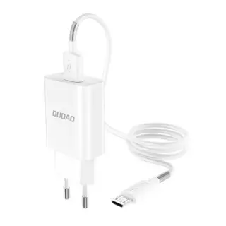 Telefon töltő: Dudao A3eu - fehér hálózati gyors töltőfej (QC3.0), 2.4A + USB / Micro USB kábel (1m)
