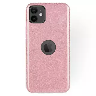 Telefontok iPhone 12 mini - Pink Shiny tok (Apple logónál kivágással)