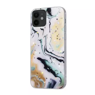Telefontok iPhone 12 - Light Glitter mintás műanyag hátlaptok, szilikon kerettel