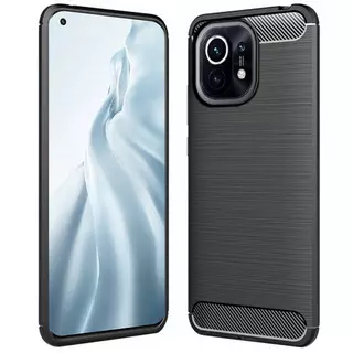 Telefontok Xiaomi Mi 11 5G - Carbon Fiber fekete szilikon tok