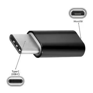 Adapter: MicroUSB - Type-C (USB-C) fekete adapter