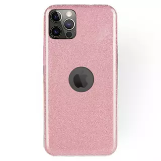 Telefontok iPhone 12 Pro - Pink Shiny tok (Apple logónál kivágással)