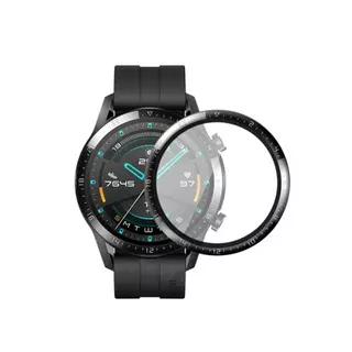 Huawei Watch GT 2 / Watch GT 2 Sport - okosóra fólia (46 mm) - flexibilis fólia, fekete kerettel