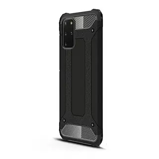 Telefontok Samsung Galaxy S20+ (S20 Plus) - Forcell Defender II fekete ütésálló hátlap tok