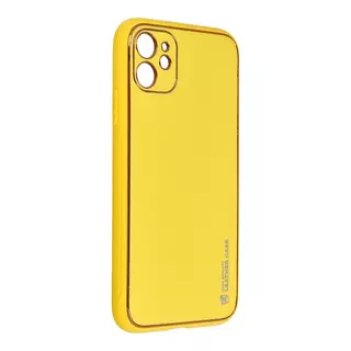 Telefontok iPhone 11 - Forcell műbőr hátlap tok, sárga