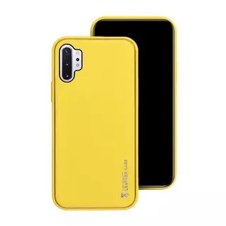 Telefontok Samsung Galaxy NOTE 10+ (NOTE 10 Plus) - Forcell műbőr hátlap tok, sárga
