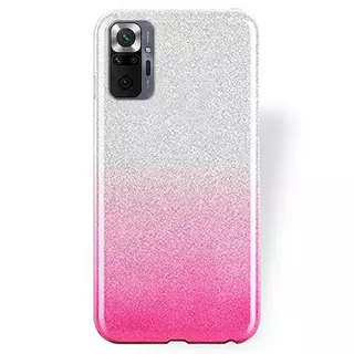 Telefontok Xiaomi Redmi Note 10 Pro / Note 10 Pro Max - ezüst / pink Shiny tok