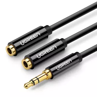 Kábel: UGreen - Audio elosztó kábel, mikrofon és fejhallgató végekkel / jack (3.5mm) csatlakozó - fekete