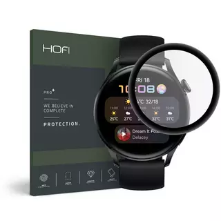 Huawei Watch 3 46mm - okosóra flexi fólia fekete kerettel