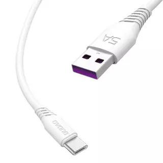 Kábel: DUDAO L2 - USB / TYPE-C (USB-C) fehér adatkábel, (5A) 1m
