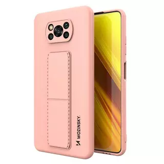 Telefontok Xiaomi Poco X3 NFC / Poco X3 Pro - Wozinsky Kickstand pink kitámasztható szilikon hátlap tok