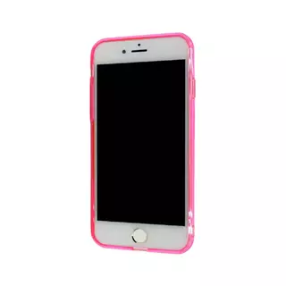Telefontok iPhone 7 / 8 / SE 2020 - átltászó műanyag tok rózsaszin kerettel