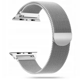 Apple Watch 2 / 3 / 4 / 5 / 6 / 7 / 8 / 9 / SE (38/40/41 mm) - mágneses ezüst fémszíj