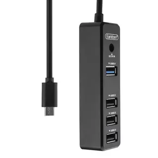 Adapter: Earldom ET-HUB08 - 4in1 USB / Type-C USB-C), fekete adapter
