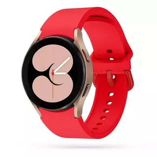 Samsung Galaxy Watch 4 (40 / 42 / 44 / 46 mm) okosóra szíj - piros szilikon szíj