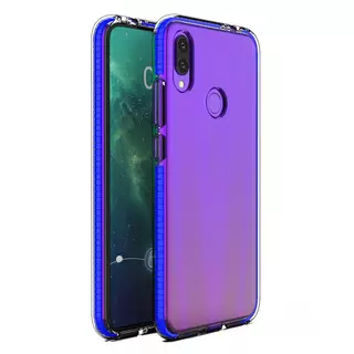Telefontok Huawei P Smart 2019 / Honor 10 Lite - Spring átlátszó tok, kék kerettel