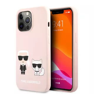 Telefontok iPhone 13 Pro Max - Karl Lagerfeld Karl&Choupette pink hátlap tok