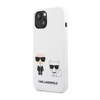 Telefontok iPhone 13 mini - Karl Lagerfeld Karl&Choupette fehér hátlap tok