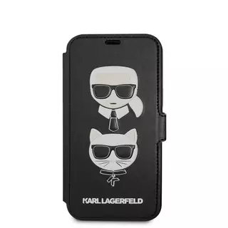 Telefontok iPhone 12 - Karl Lagerfeld Ikonik könyvtok - Fekete