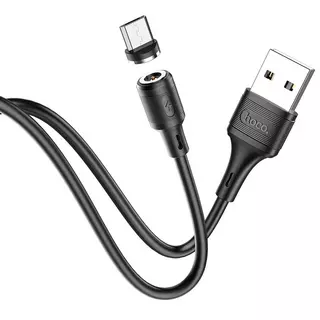 Töltőkábel: HOCO - mágneses USB / MicroUSB kábel, 1m 2,4A fekete