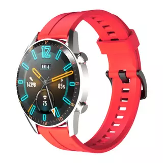 Huawei Watch GT / GT2 / GT2 Pro (46 mm) okosóra szíj - piros szilikon (22 mm)
