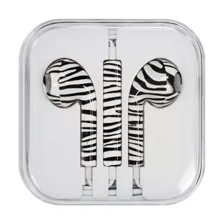 Headset: Earphone sztereo zebra mintás headset - dobozban 3.5mm jack csatlakozóval