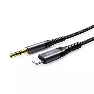 Adapter: Joyroom stereo audio AUX kábel Lightning - Jack (3,5mm) adapter fekete, 1m