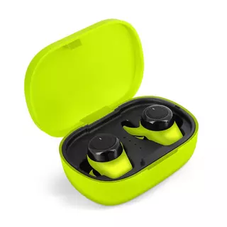 Headsett: Forever 4Sport TWE-300 - zöld vezeték nélküli stereo headset, töltőtokkal