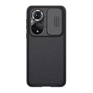 Telefontok Huawei nova 9 - Nillkin csúsztatható kameravédős fekete hátlap tok