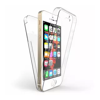 Telefontok iPhone 5 / 5S / SE - ultravékony átlátszó szilikon előlap + plexi hátlapi tok 360°