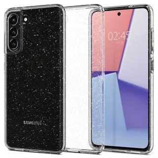 Telefontok Samsung Galaxy S21 FE - Spigen Liquid Crystal Glitter TPU átlátszó tok