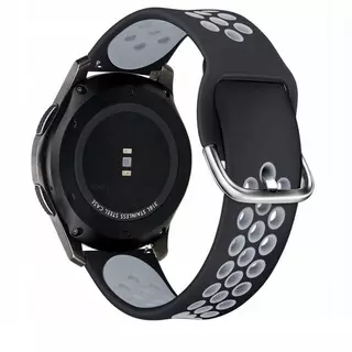 Huawei Watch GT / GT2 / GT2 Pro (42 mm) okosóra szíj - fekete-szürke szilikon szíj
