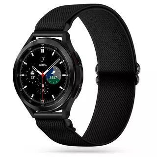 Samsung Galaxy Watch 4 (40 / 42 / 44 / 46 mm) okosóra szíj - Mellow fekete szövet (stretch) szíj (20 mm szíj szélesség)