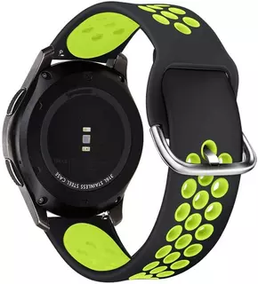 Huawei Watch GT / GT2 / GT2 Pro (46 mm) okosóra szíj - fekete-lime szilikon szíj