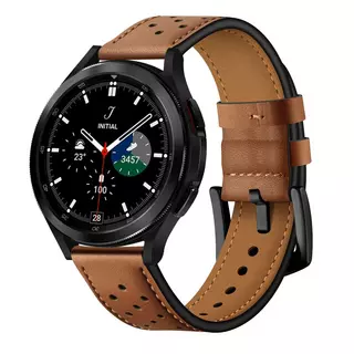 Samsung Galaxy Watch 4 (40 / 42 / 44 / 46 mm) okosóra szíj - TECH-PROTECT Leather barna bőr szíj (20 mm szíj szélesség)