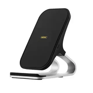REMAX RP-W12 - univerzális asztali telefontartó állvány, Qi vezeték nélküli töltéssel fekete/ezüst